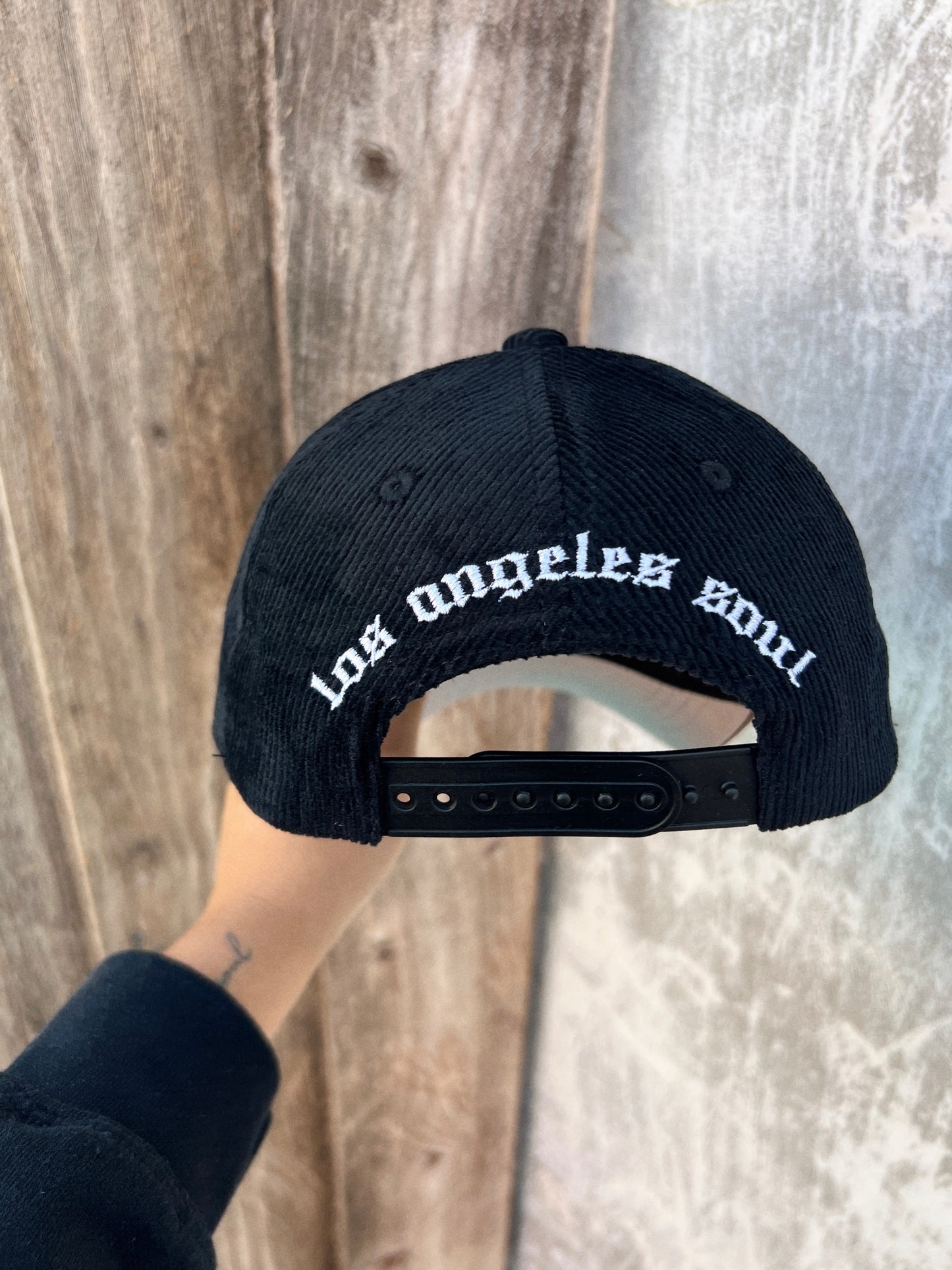 LA Flame Hat Toddler- Black Corduroy